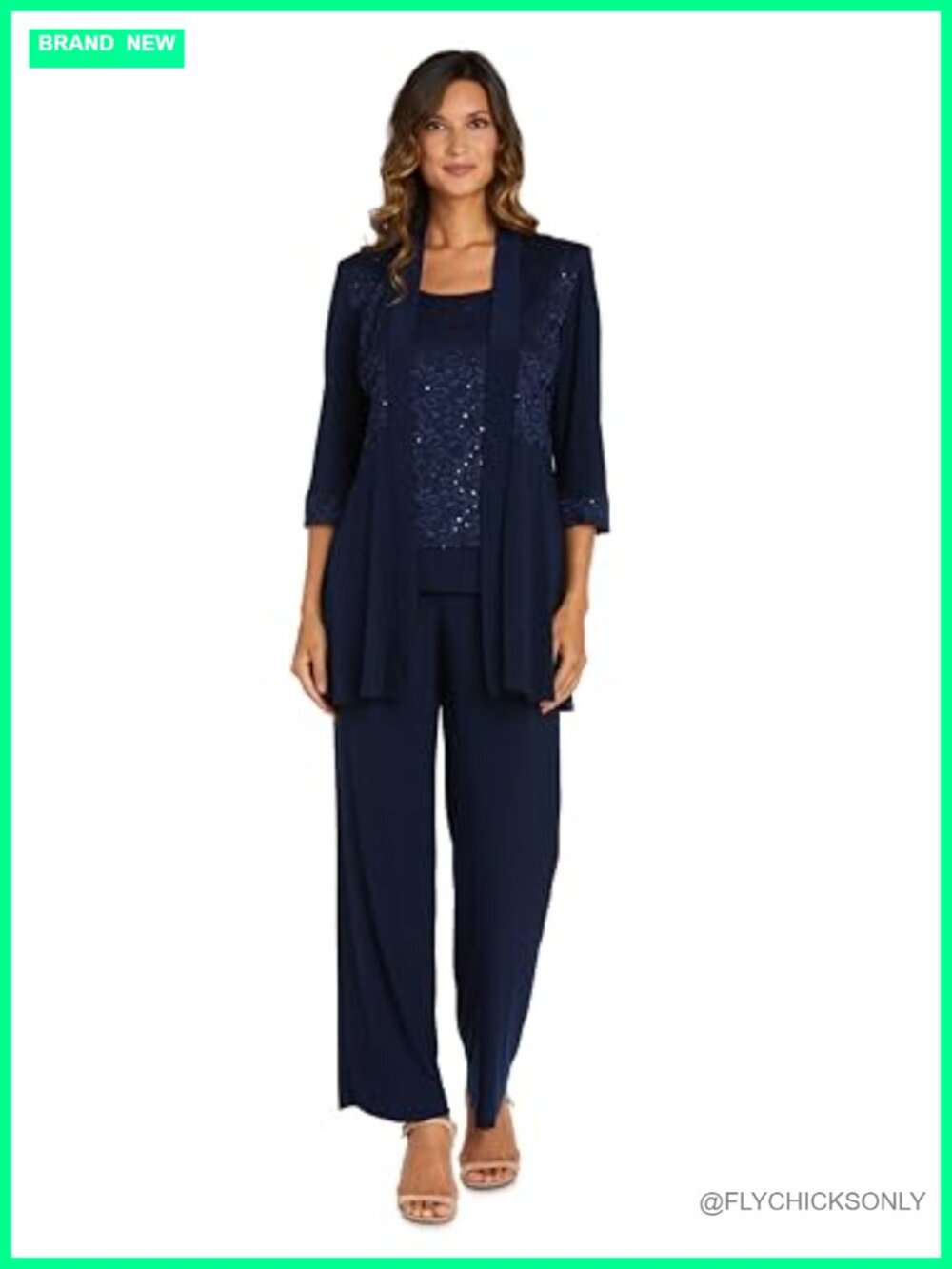 R&M Richards 2-Piece Brocade Jacket Sheath Dress & Necklace Formal Set